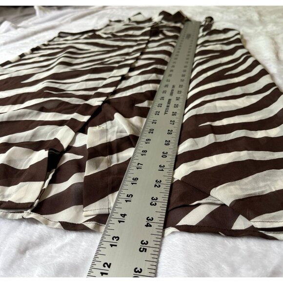 Chico's Womens Zebra Print Sleeveless Button Down Tunic Shirt Dress Size 1 Brown - Picture 8 of 12